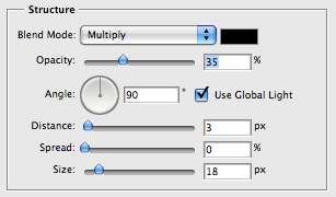photoshop shadow settings