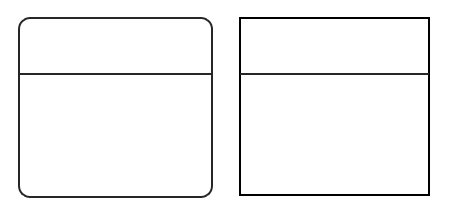 Rounded corners and straight corners