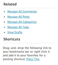 wordpress admin panel sidebar