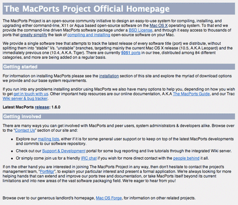 MacPorts home page