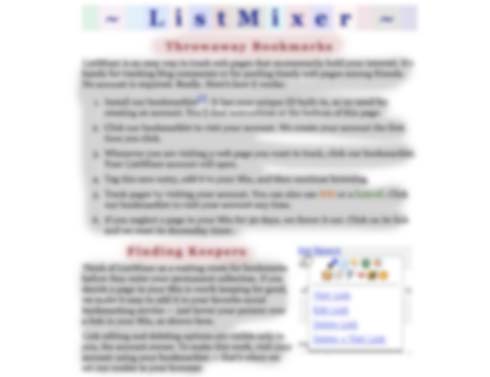 Listmixer site blurred