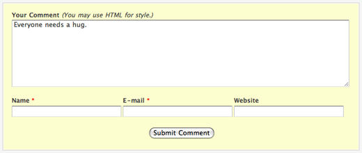 particle tree comment form