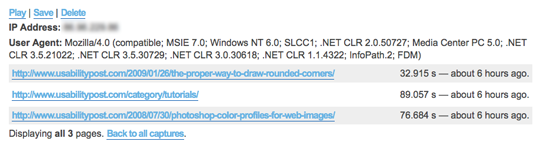 Userfly capture controls