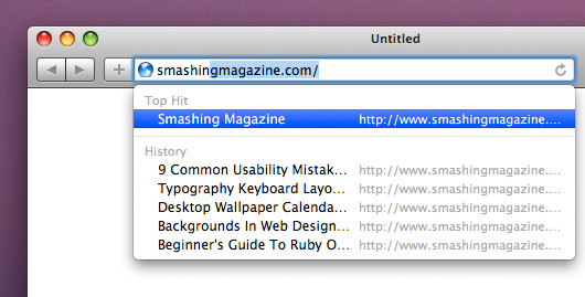 Safari 4 address bar