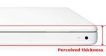 White Macbook thickness