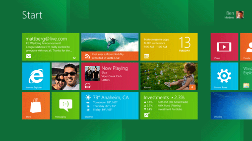 Windows 8 start screen