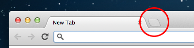 Chrome's labelless new tab button